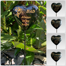 Load image into Gallery viewer, Black &amp; Gold Resin Memorial Lily Heart Stick Stake Graveside Spike Crematorium