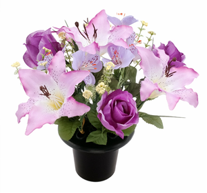 Lily Rose Alstro - Artificial Flower Grave Crem Pot