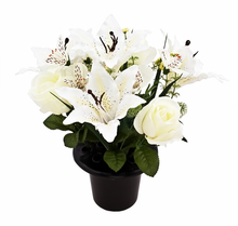 Load image into Gallery viewer, Lily Rose Alstro - Artificial Flower Grave Crem Pot