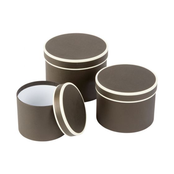 Set of 3 - Oasis Round Couture Black with Cream Piping Hat Box Boxes - –  Titleys Flowers / Direct Florist Supplies