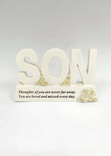 Load image into Gallery viewer, Gold Plinth Memorial Letters- Rose Flower - Remembrance Graveside Plaque Tribute