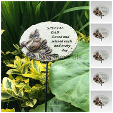 Load image into Gallery viewer, Memorial Bronze 3D Bird Stick Stake Pick Plaque Tribute Graveside Ornament