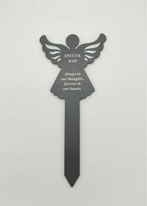 Black & White Plastic Memorial Angel Cherub Stake Graveside Spike Crematorium