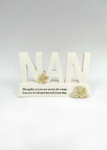 Gold Plinth Memorial Letters- Rose Flower - Remembrance Graveside Plaque Tribute