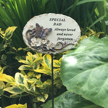 Load image into Gallery viewer, Memorial Bronze 3D Butterfly Stick Stake Pick Plaque Tribute Graveside Ornament