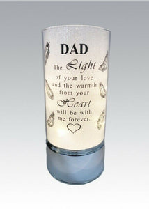 Memorial Light Up Tube - Thoughts Of You Feather Heart Verse Memory Remembrance