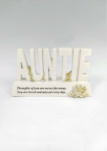 Gold Plinth Memorial Letters- Rose Flower - Remembrance Graveside Plaque Tribute