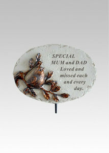 Memorial Bronze 3D Bird Stick Stake Pick Plaque Tribute Graveside Ornament