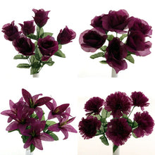 Load image into Gallery viewer, 35cm Purple Artificial Flower Bunch - Lily Carnation Rose (ND)