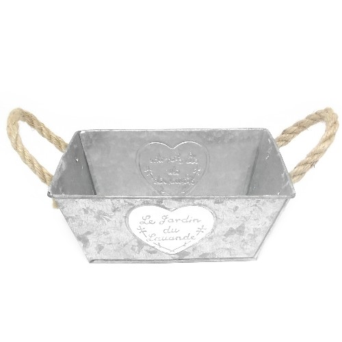 Rectangular Metal Rope Planter Pot - Vase Bucket Florist Floristry Bulb Container