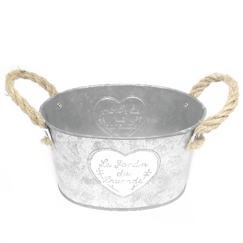 Oval Metal Rope Planter Pot - Vase Bucket Florist Floristry Bulb Container