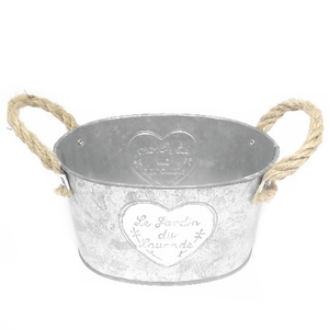 Oval Metal Rope Planter Pot - Vase Bucket Florist Floristry Bulb Container