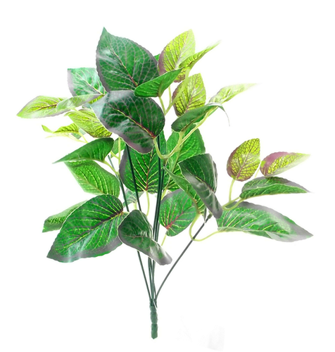 32cm Rose Leaf Greenery Bush Green/Purple