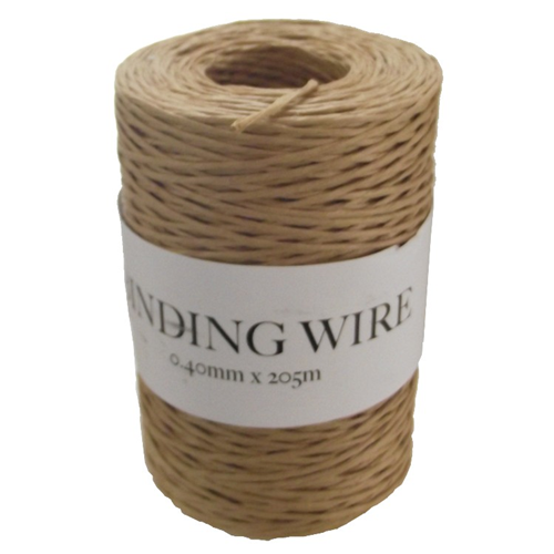 Natural Bindwire Paper Covered Wire Roll 205 Metres - Flowers Floral Crafts