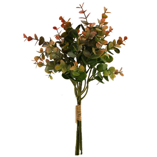 36cm Plastic Eucalyptus Spray Green Orange Foliage Greenery Bundle x 6pcs