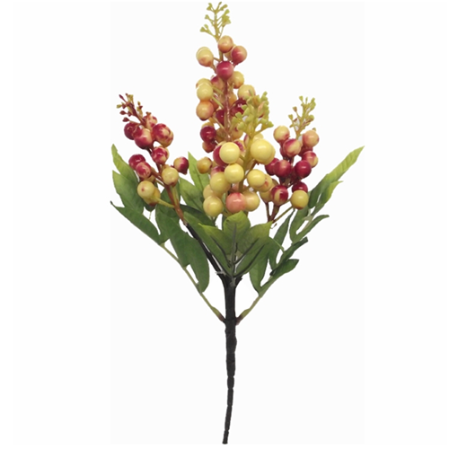 38cm Pink/Cream Berry Bush - Christmas Artificial