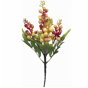 Box of 48 x 38cm Pink/Cream Berry Bush - Christmas Artificial