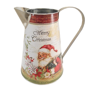 21cm Metal Jug With Handle - Merry Christmas Santa