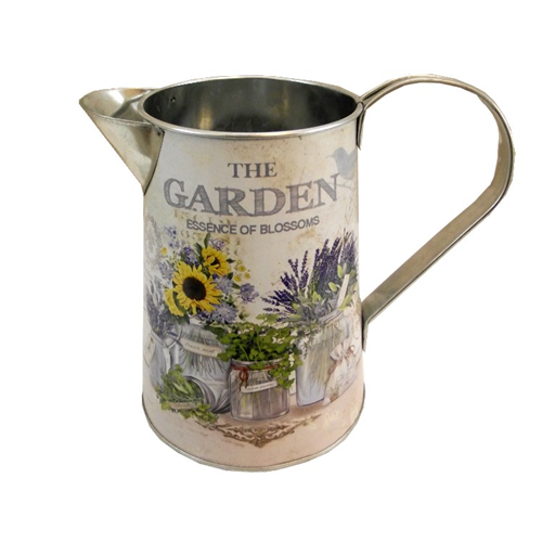 15 cm Metal Round Jug with Handle Sunflower Design