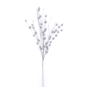 65cm Artificial Glittered Ball Spray Silver - Christmas Decoration (XB2)