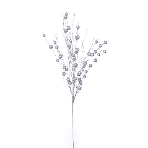 65cm Artificial Glittered Ball Spray Silver - Christmas Decoration (XB2)