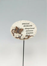 Load image into Gallery viewer, Memorial Bronze 3D Butterfly Stick Stake Pick Plaque Tribute Graveside Ornament