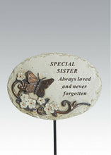 Load image into Gallery viewer, Memorial Bronze 3D Butterfly Stick Stake Pick Plaque Tribute Graveside Ornament