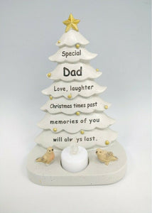 Memorial Christmas Tree Plaque Robin Decoration Xmas Tribute Tea Light Graveside