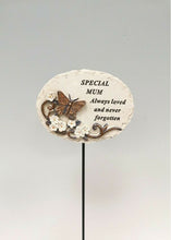 Load image into Gallery viewer, Memorial Bronze 3D Butterfly Stick Stake Pick Plaque Tribute Graveside Ornament