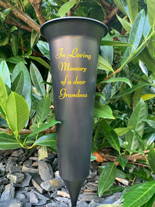 Memorial Plastic Black Flower Vase Grave Crem Spike Vase Pot Remembrance Tribute