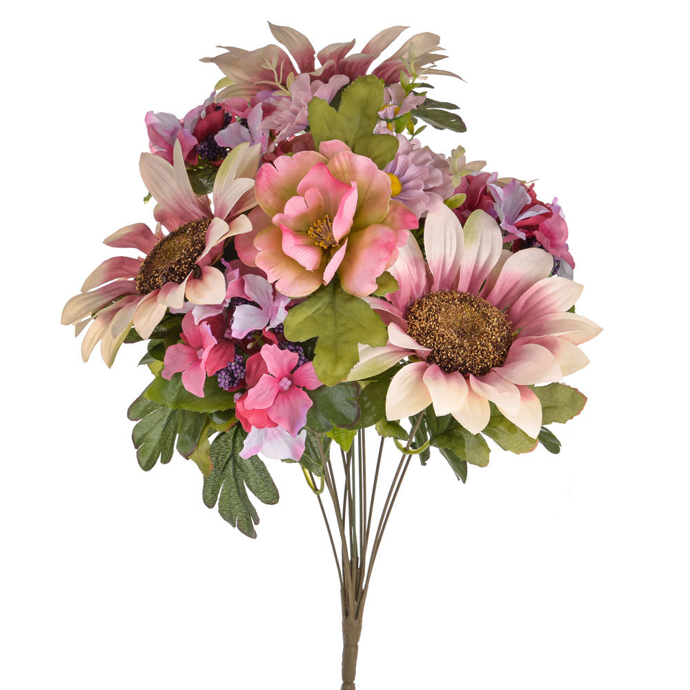 50cm Artificial Sunflower Daisy Mixed Flower Bush Pink