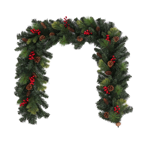 7ft Spruce and Pine Garland with Cones and Berries