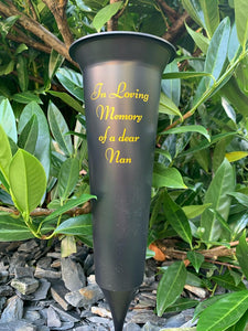 Memorial Plastic Black Flower Vase Grave Crem Spike Vase Pot Remembrance Tribute