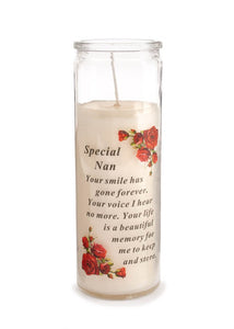 Glass Vase Memorial Candle Remembrance Graveside Gift Tribute Flower Garden