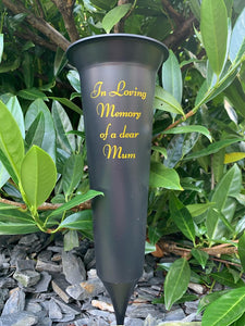 Memorial Plastic Black Flower Vase Grave Crem Spike Vase Pot Remembrance Tribute