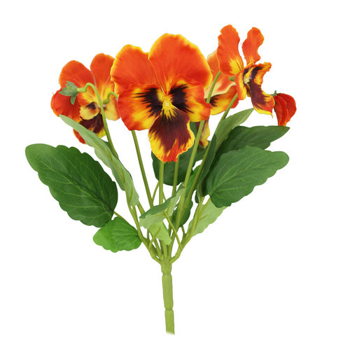 29 cm Artificial Orange Pansy Bush