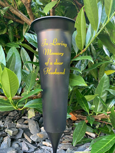 Memorial Plastic Black Flower Vase Grave Crem Spike Vase Pot Remembrance Tribute