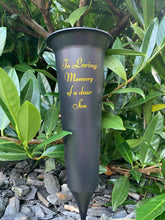 Load image into Gallery viewer, Memorial Plastic Black Flower Vase Grave Crem Spike Vase Pot Remembrance Tribute