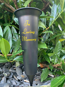 Memorial Plastic Black Flower Vase Grave Crem Spike Vase Pot Remembrance Tribute