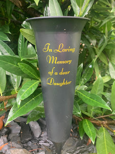 Memorial Plastic Black Flower Vase Grave Crem Spike Vase Pot Remembrance Tribute