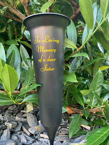 Memorial Plastic Black Flower Vase Grave Crem Spike Vase Pot Remembrance Tribute