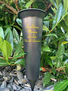 Memorial Plastic Black Flower Vase Grave Crem Spike Vase Pot Remembrance Tribute