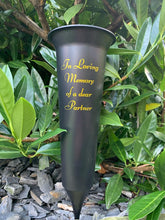 Load image into Gallery viewer, Memorial Plastic Black Flower Vase Grave Crem Spike Vase Pot Remembrance Tribute