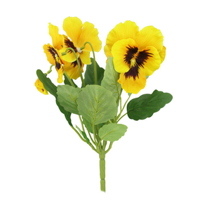 29cm Artificial Yellow Pansy Bush