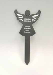 Black & White Plastic Memorial Angel Cherub Stake Graveside Spike Crematorium