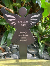 Load image into Gallery viewer, Black &amp; White Plastic Memorial Angel Cherub Stake Graveside Spike Crematorium