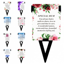 Load image into Gallery viewer, Plastic Memorial Laminated Message Card &amp; Holder  Stick Plaque Tribute Graveside
