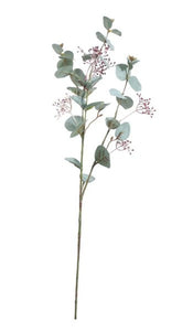 67cm Realistic Single Stem Seeded Eucalyptus Spray - Artificial Greenery