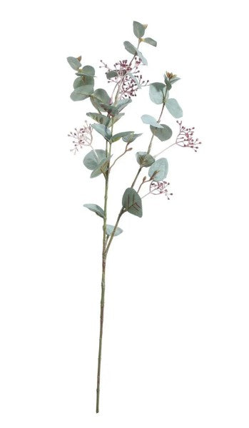 67cm Realistic Single Stem Seeded Eucalyptus Spray - Artificial Greenery