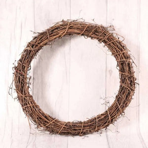 30cm (12") Natural Rattan Grape Vine Wicker Wreath Ring
